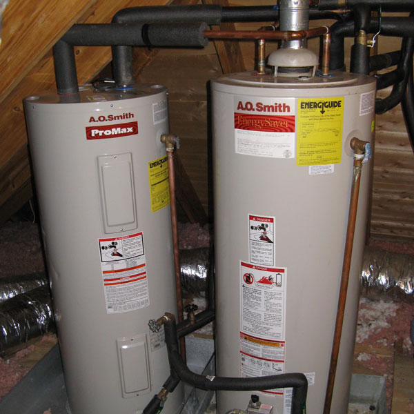 gravity flow hot water system